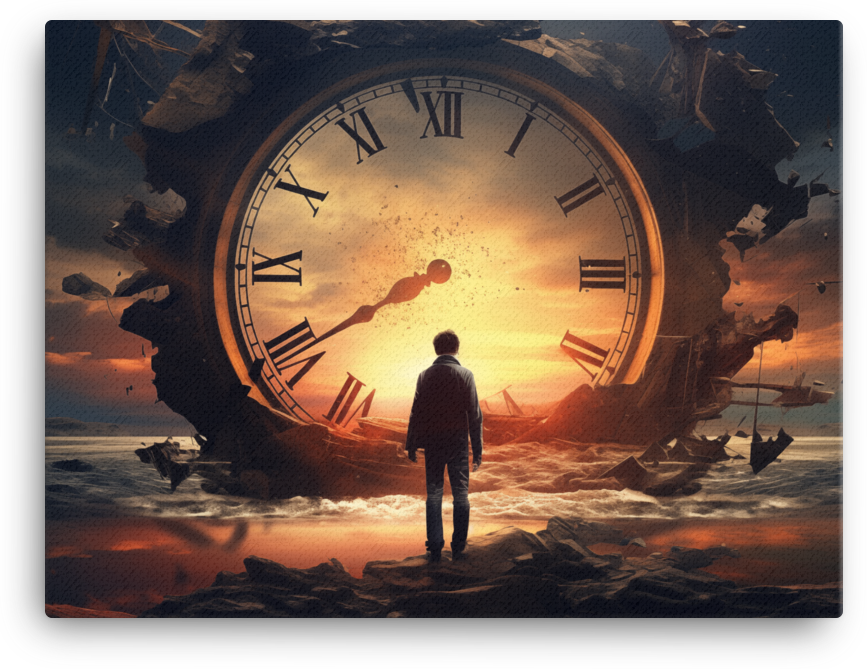 Man before the Shattered Time Canvas