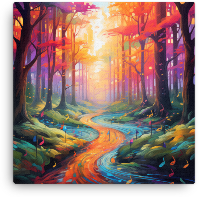 Melodic Autumn Symphony Forest Canvas wall art