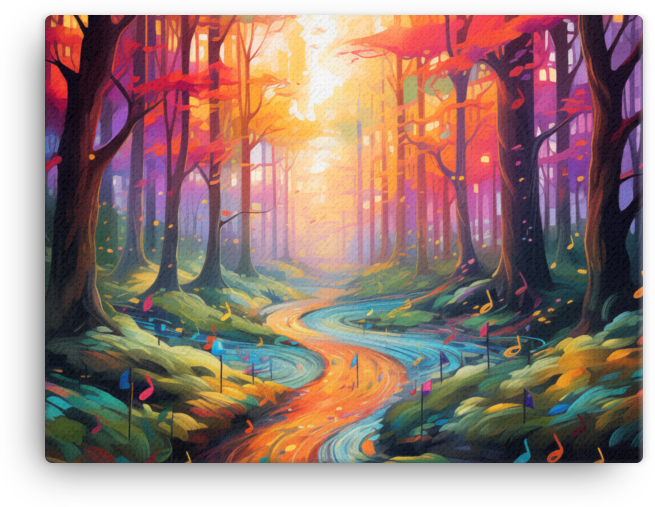 Melodic Autumn Symphony Forest Canvas wall art