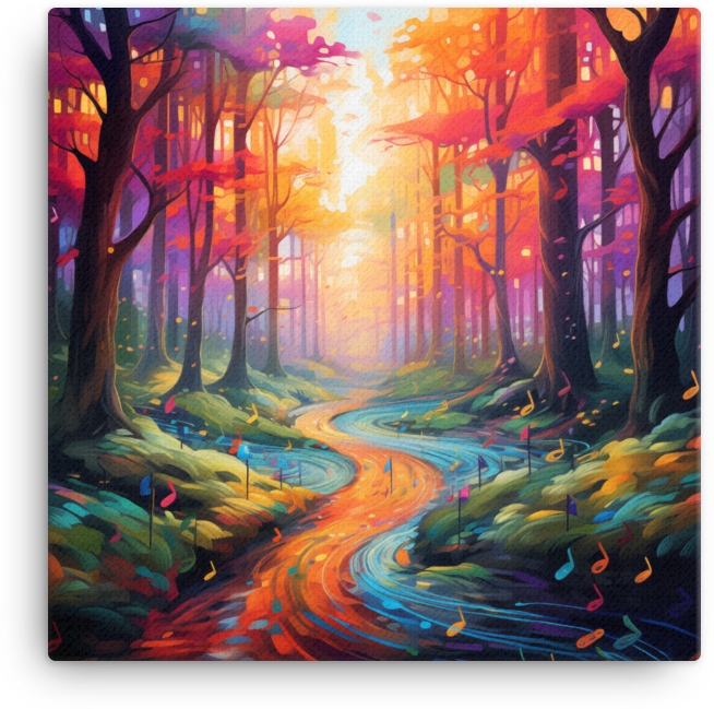 Melodic Autumn Symphony Forest Canvas wall art