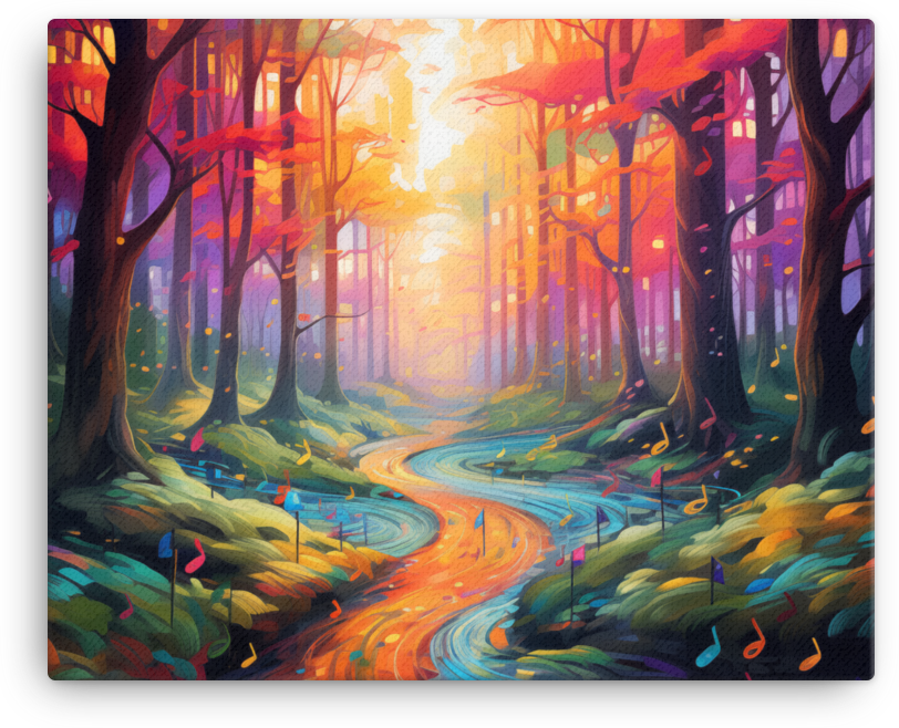 Melodic Autumn Symphony Forest Canvas wall art
