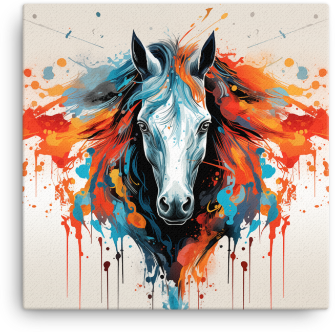 Melting Spectrum Horse Canvas Wall Art