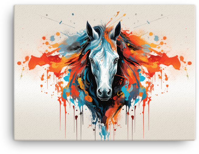 Melting Spectrum Horse Canvas Wall Art