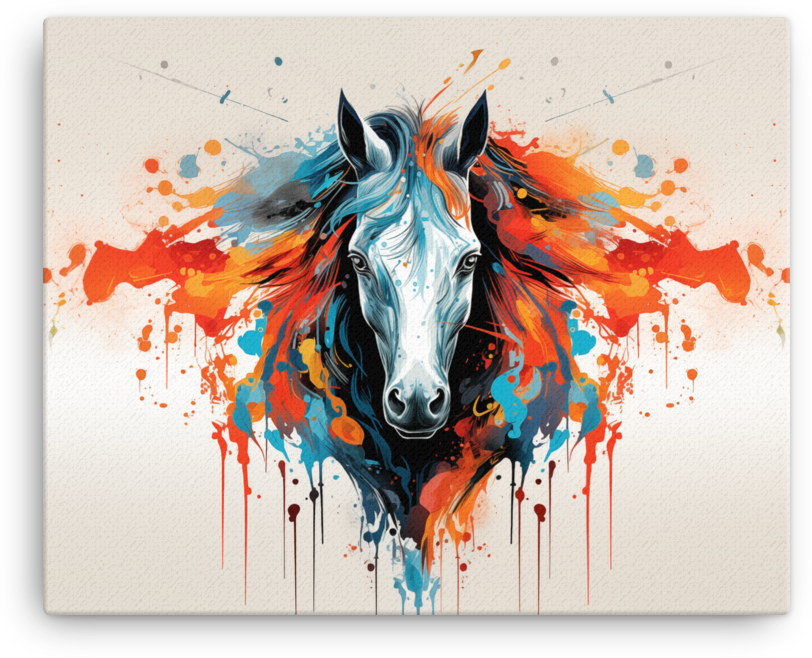 Melting Spectrum Horse Canvas Wall Art