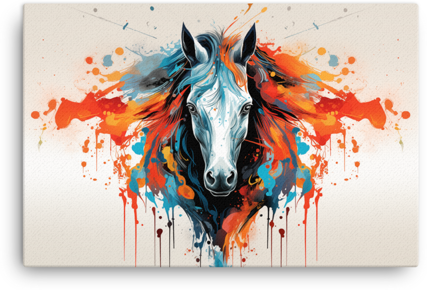 Melting Spectrum Horse Canvas Wall Art