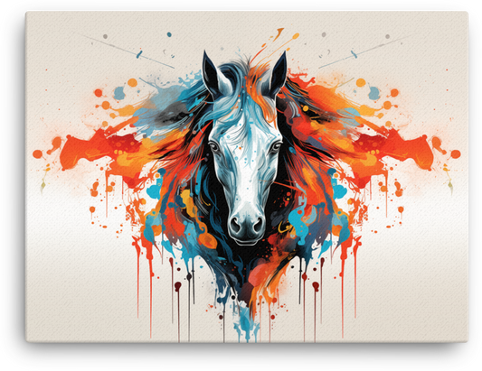 Melting Spectrum Horse Canvas Wall Art