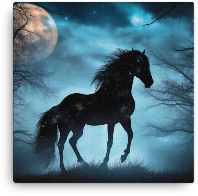 Midnight Mystique Horse Canvas Wall Art