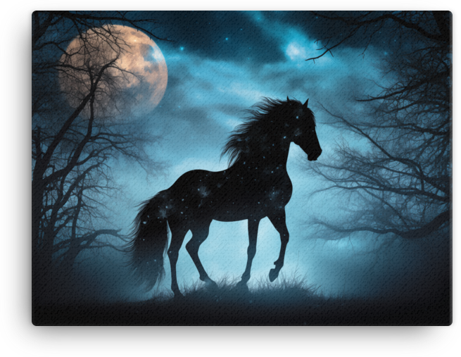 Midnight Mystique Horse Canvas Wall Art