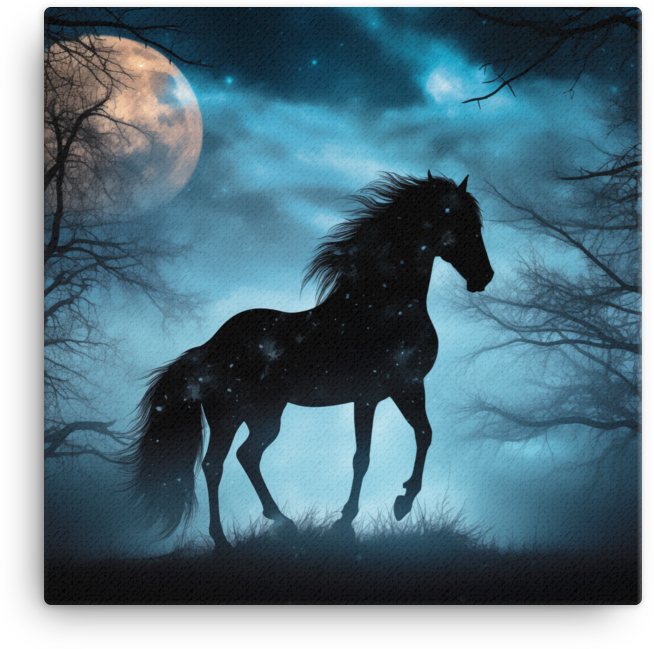 Midnight Mystique Horse Canvas Wall Art