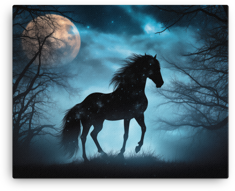 Midnight Mystique Horse Canvas Wall Art