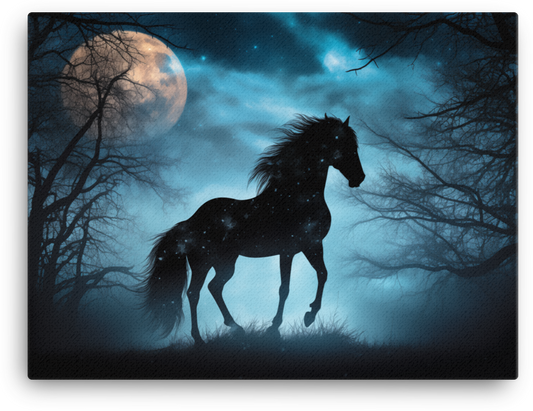 Midnight Mystique Horse Canvas Wall Art