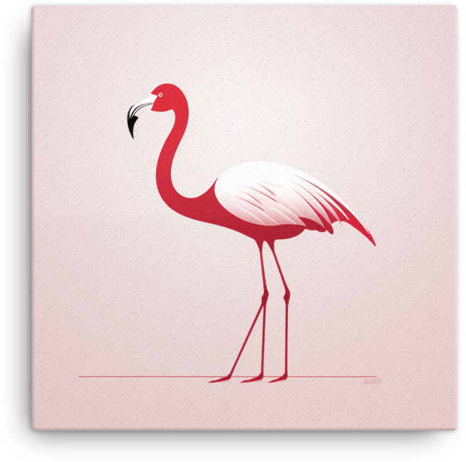 Minimalist Flamingo Canvas Wall Art