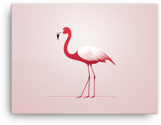 Minimalist Flamingo Canvas Wall Art