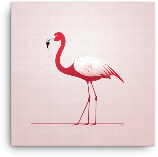 Minimalist Flamingo Canvas Wall Art