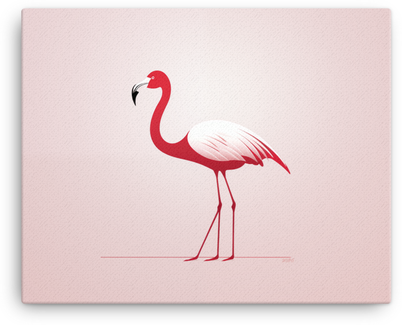 Minimalist Flamingo Canvas Wall Art