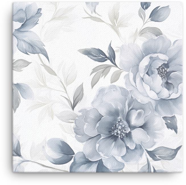 Monochromatic Floral Elegance Canvas Wall Art wall art