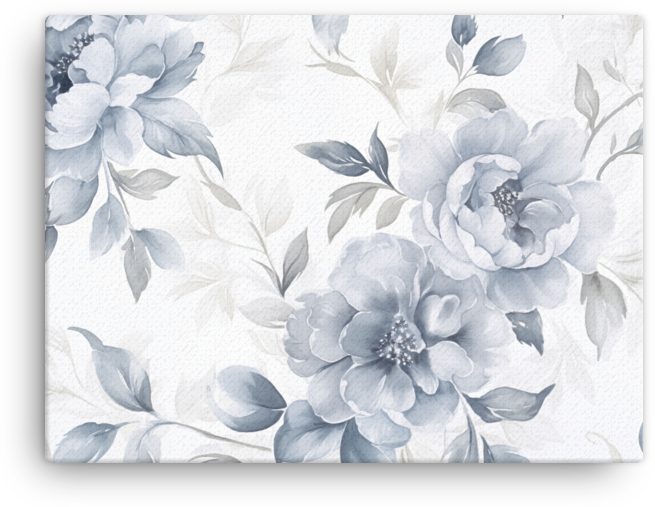 Monochromatic Floral Elegance Canvas Wall Art wall art
