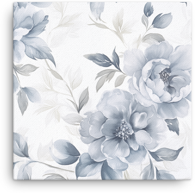 Monochromatic Floral Elegance Canvas Wall Art wall art