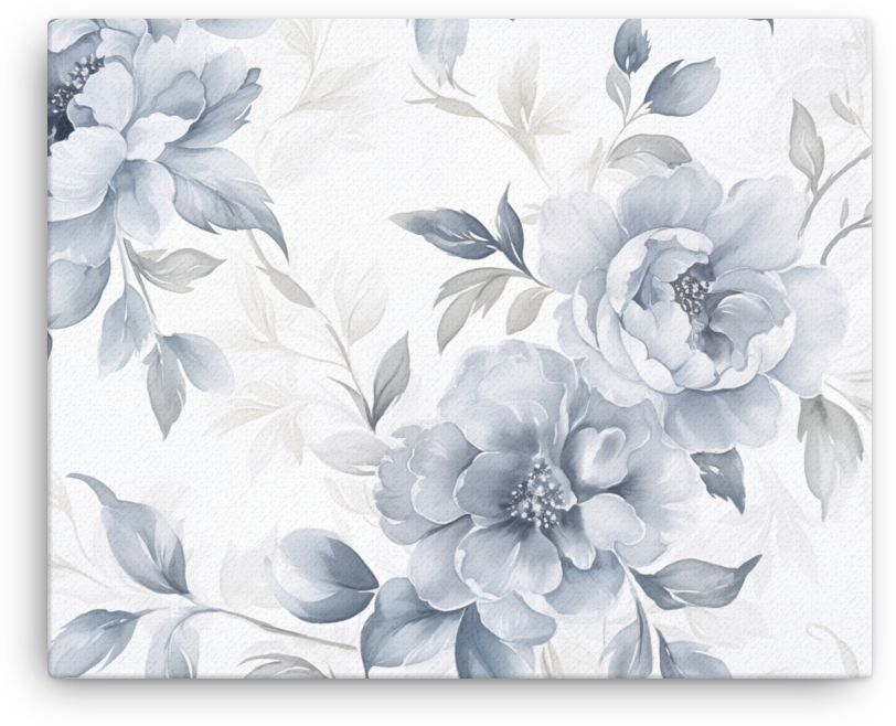Monochromatic Floral Elegance Canvas Wall Art wall art