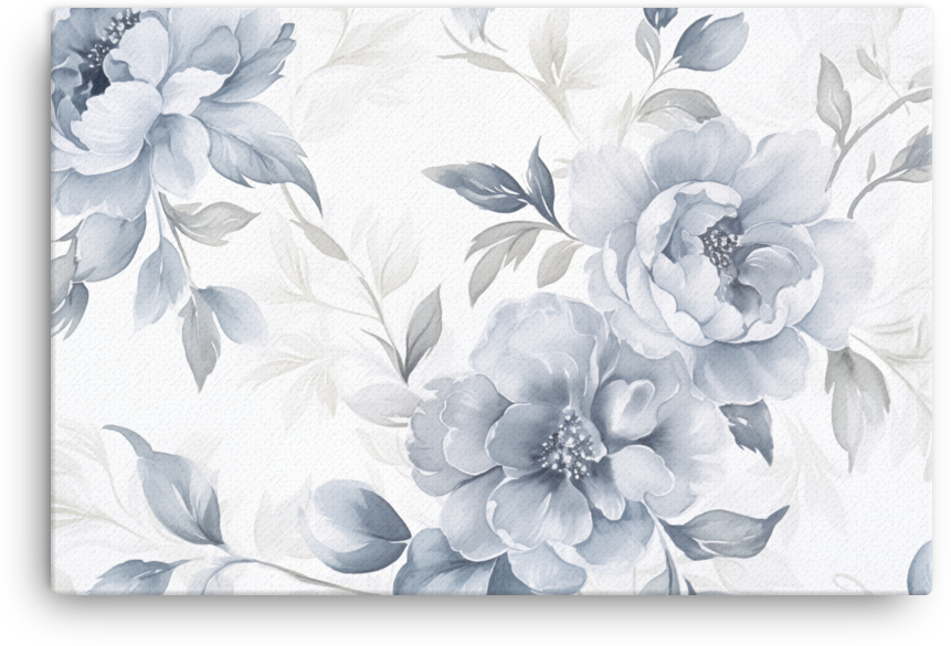 Monochromatic Floral Elegance Canvas Wall Art wall art