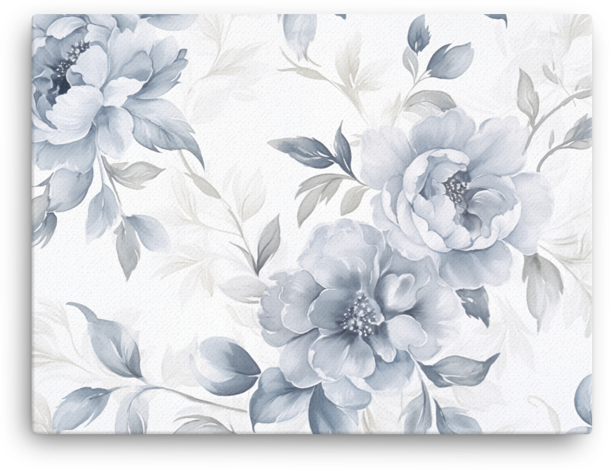 Monochromatic Floral Elegance Canvas Wall Art wall art