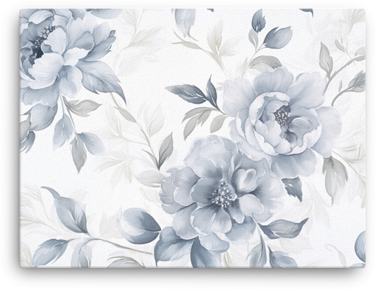 Monochromatic Floral Elegance Canvas Wall Art wall art