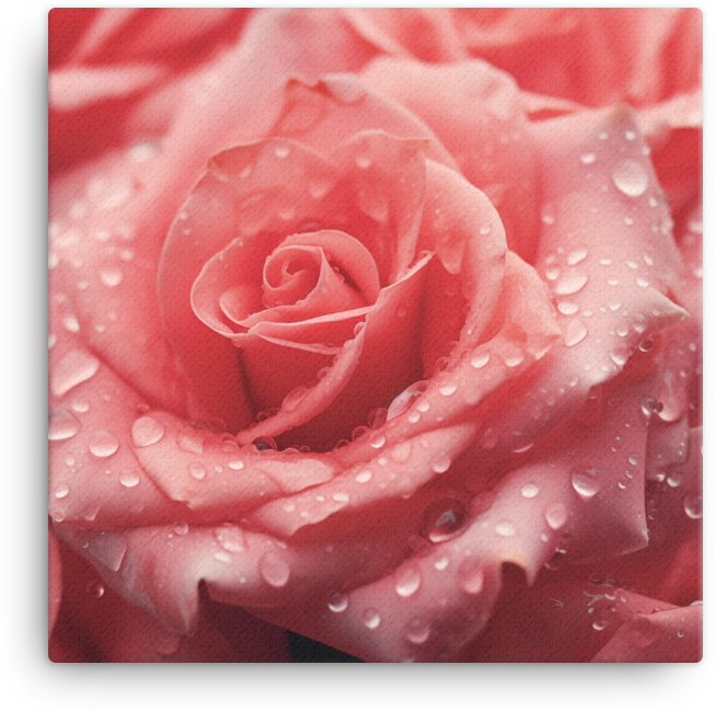 Morning Dew on Scarlet Rose Canvas Wall Art wall art