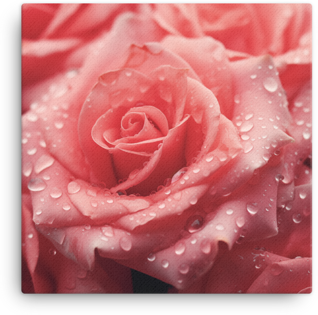 Morning Dew on Scarlet Rose Canvas Wall Art wall art