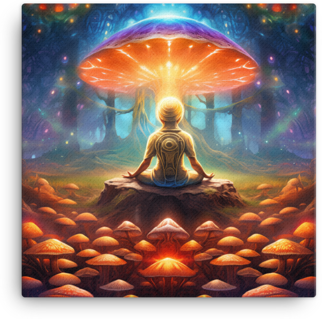 Mushroom Enlightenment Meditation Canvas