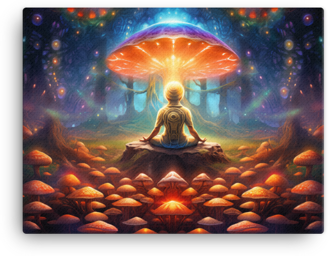 Mushroom Enlightenment Meditation Canvas