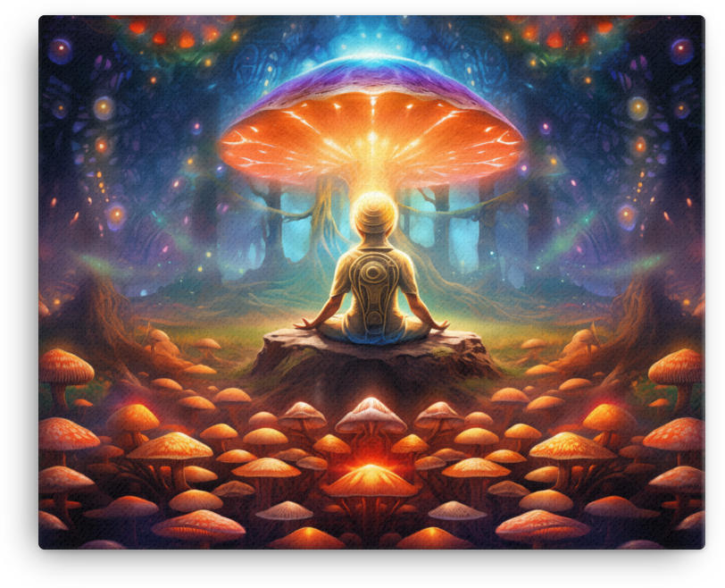 Mushroom Enlightenment Meditation Canvas