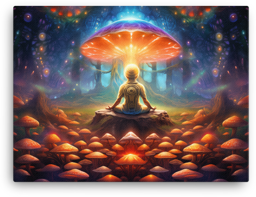 Mushroom Enlightenment Meditation Canvas