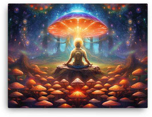 Mushroom Enlightenment Meditation Canvas