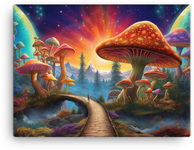 Mushroom Horizon at Dawn Canvas