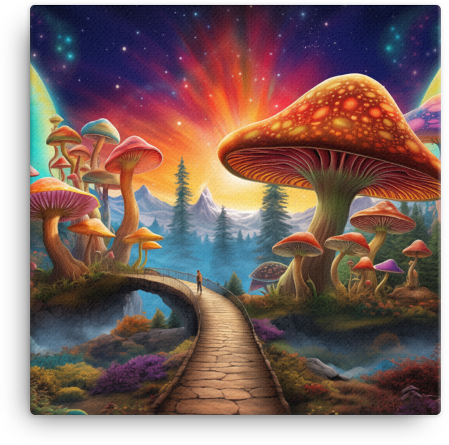 Mushroom Horizon at Dawn Canvas