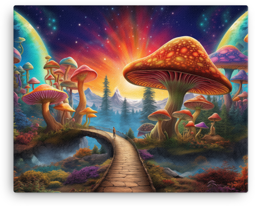 Mushroom Horizon at Dawn Canvas