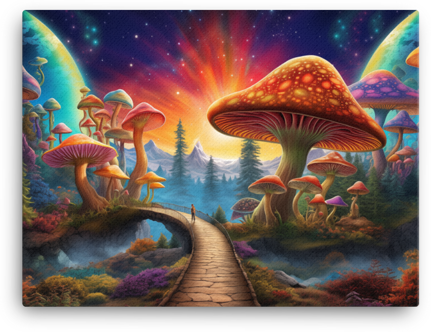 Mushroom Horizon at Dawn Canvas