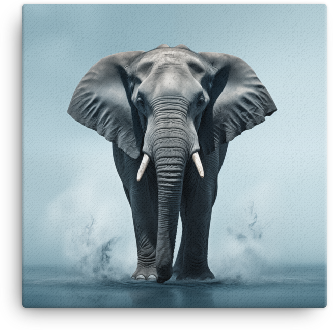 Mystic Fog Elephant Canvas Wall Art