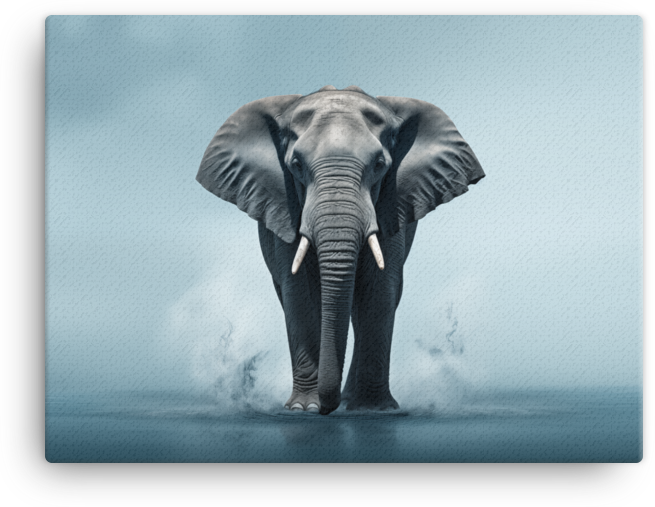 Mystic Fog Elephant Canvas Wall Art