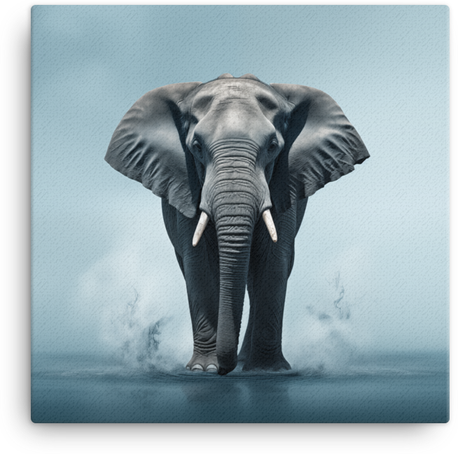 Mystic Fog Elephant Canvas Wall Art