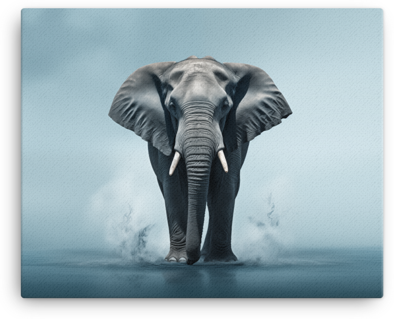Mystic Fog Elephant Canvas Wall Art