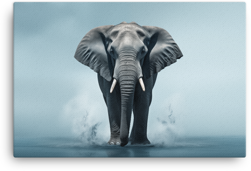 Mystic Fog Elephant Canvas Wall Art