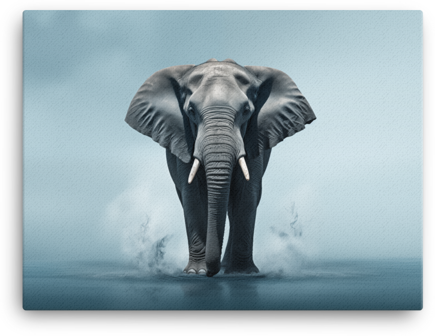 Mystic Fog Elephant Canvas Wall Art