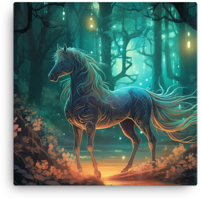 Mystic Glow Horse Canvas Wall Art