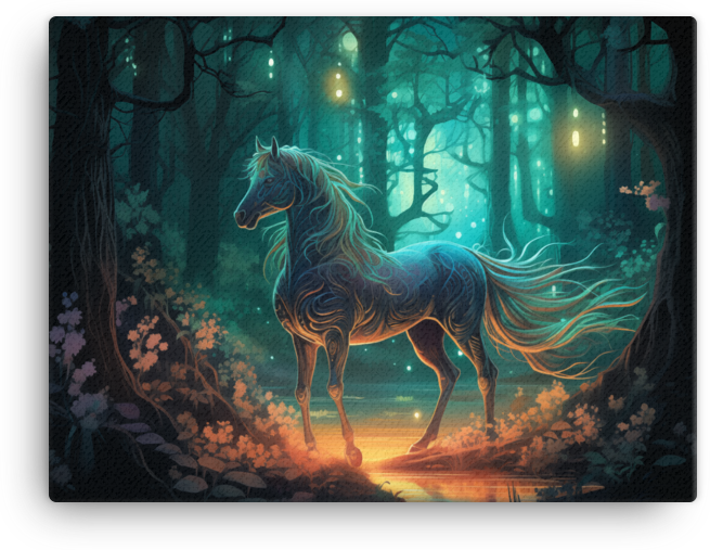 Mystic Glow Horse Canvas Wall Art