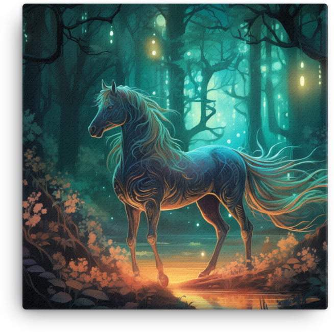 Mystic Glow Horse Canvas Wall Art