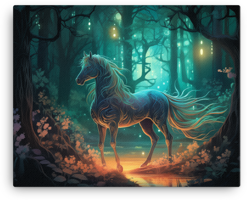 Mystic Glow Horse Canvas Wall Art