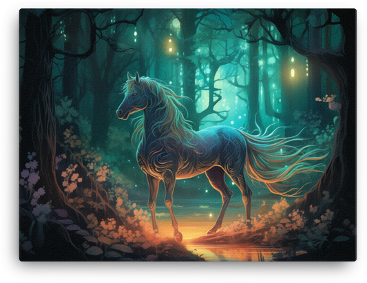 Mystic Glow Horse Canvas Wall Art