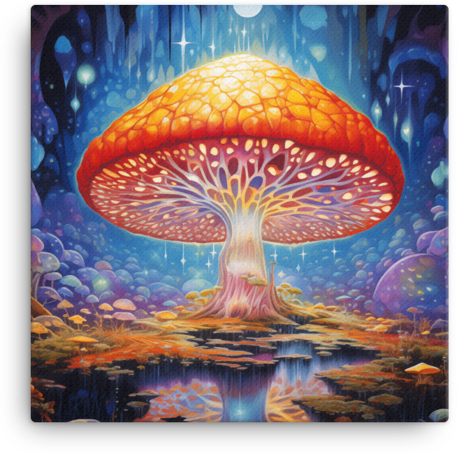 Mystic Mushroom Glow Forest Canvas