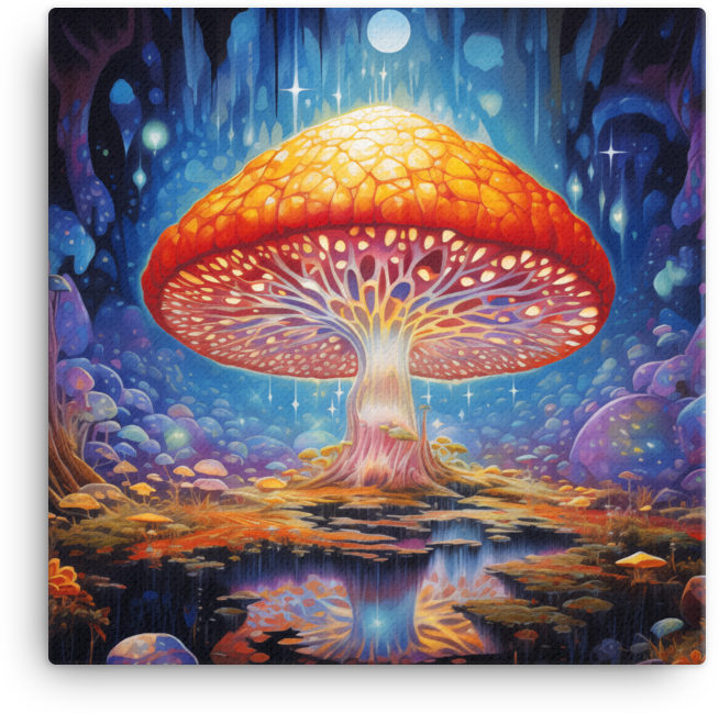 Mystic Mushroom Glow Forest Canvas
